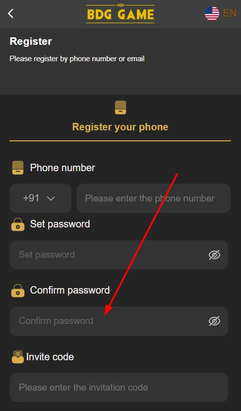 Confirm the password you set